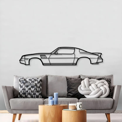 1978 Camaro Z28 metal silhouette wall hanging – sleek C3 body design in textured steel