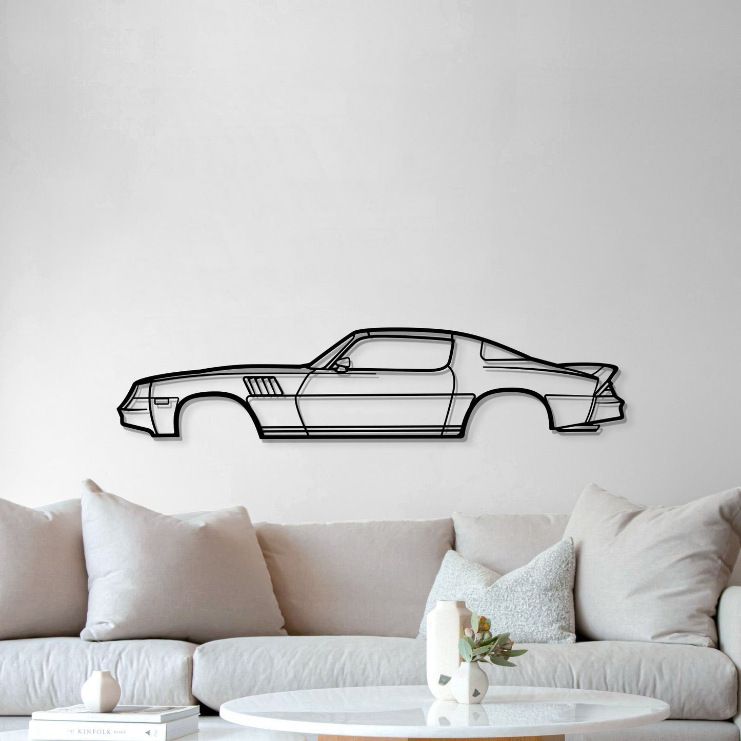 Laser‑cut 1978 Camaro Z28 wall art – powder‑coated matte finish with 3D elevation effect