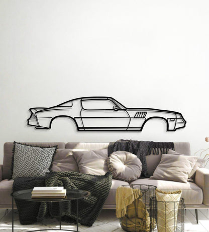 Minimalist 1978 Chevrolet Camaro Z28 metal silhouette – ready‑to‑hang automotive wall decor