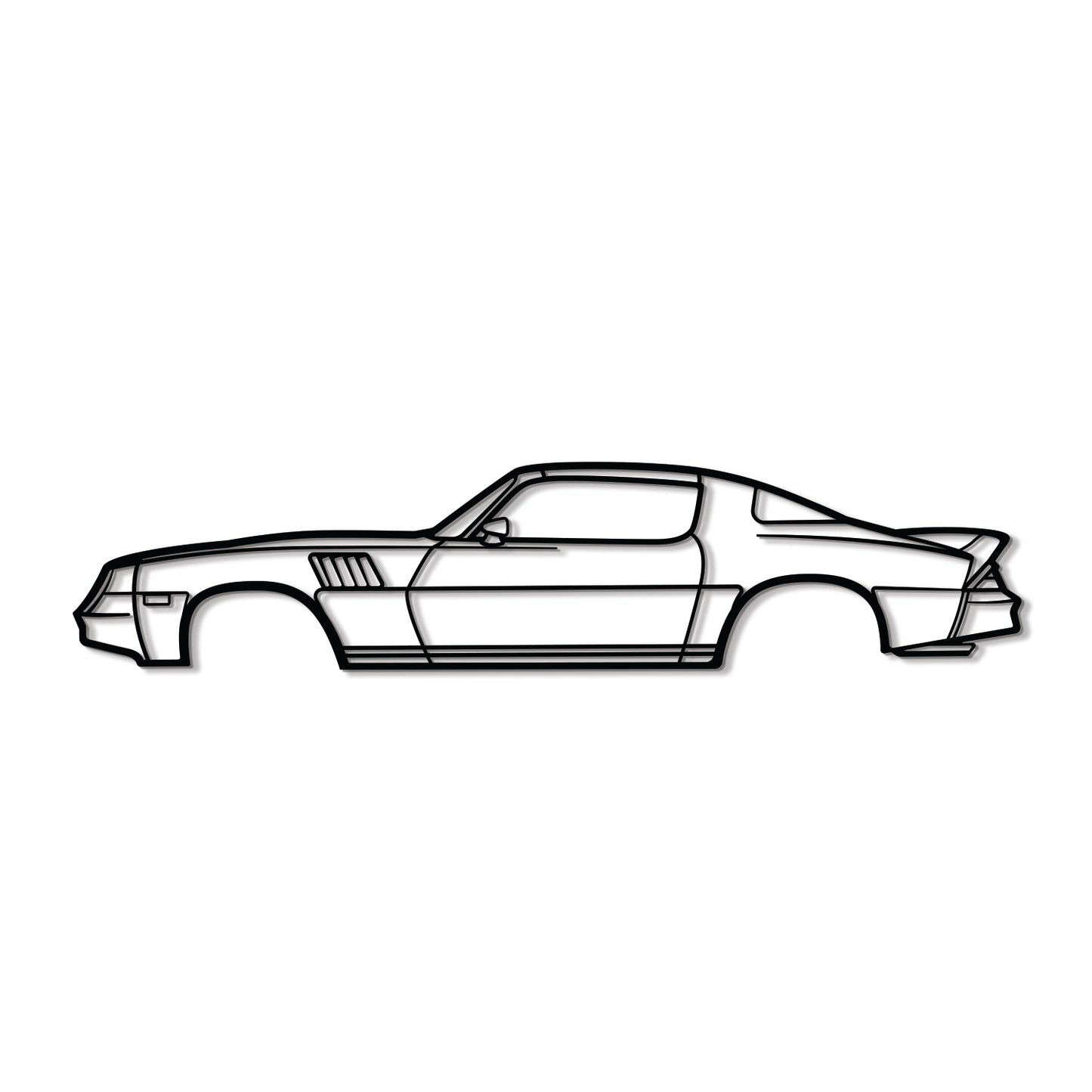 Rugged metal depiction of 1978 Camaro Z28 – durable 2 mm steel with elevation screws