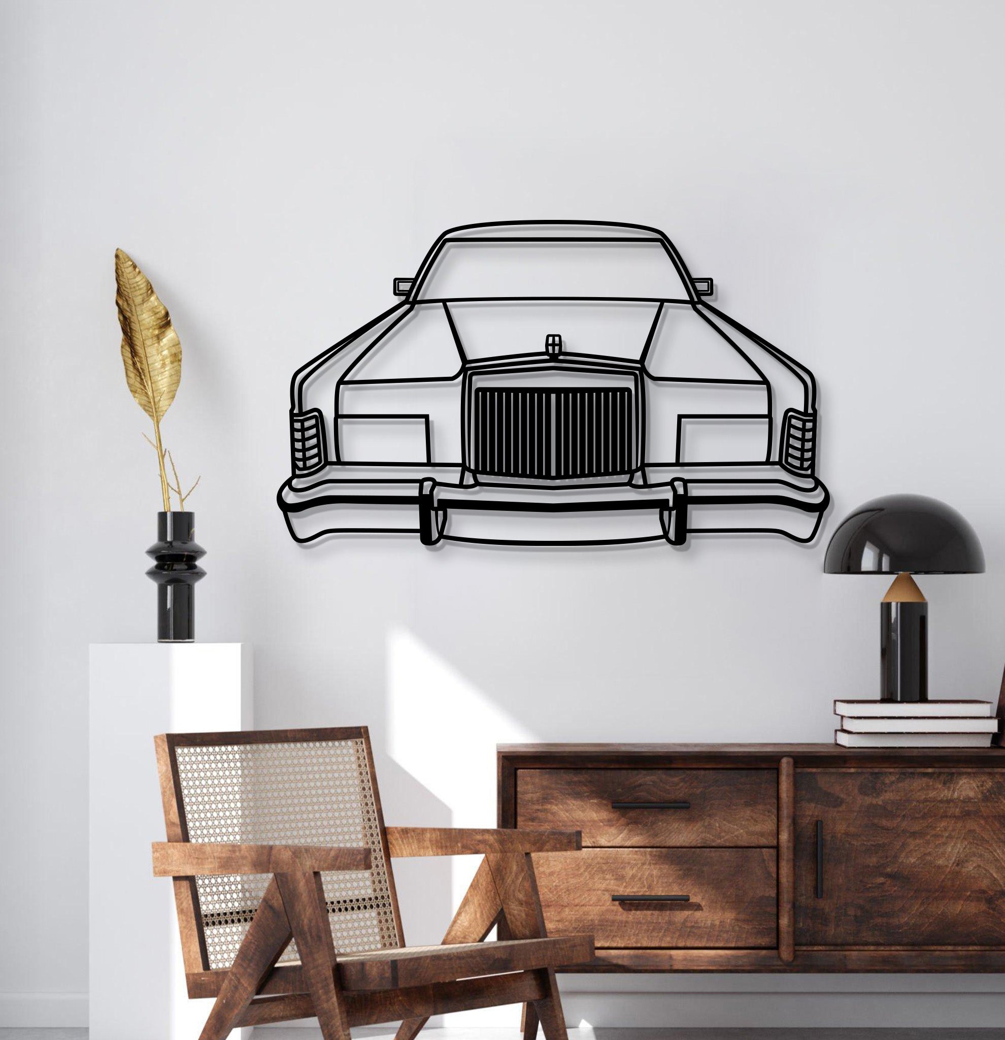 1978 Town Car Front View Metal Car Wall Art - MT1359