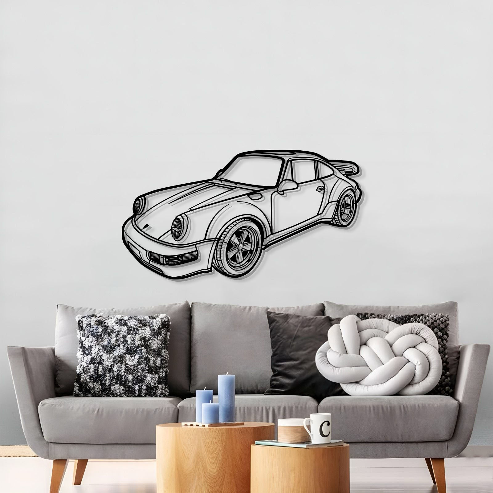 Porsche 911 SC 1978 perspective wall art – ready-to-hang premium textured steel design for car enthusiasts