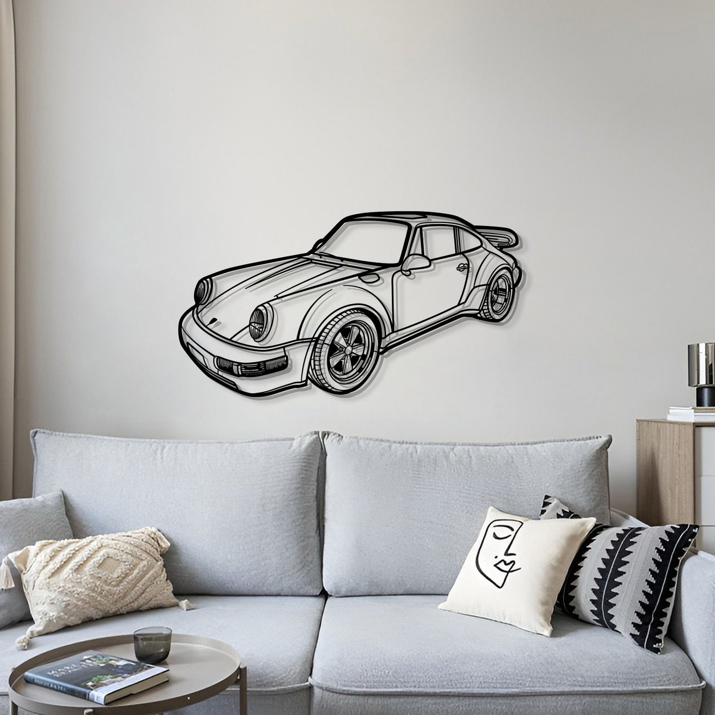 Porsche 1978 911 SC perspective metal wall art – handcrafted dyed steel with floating visual depth