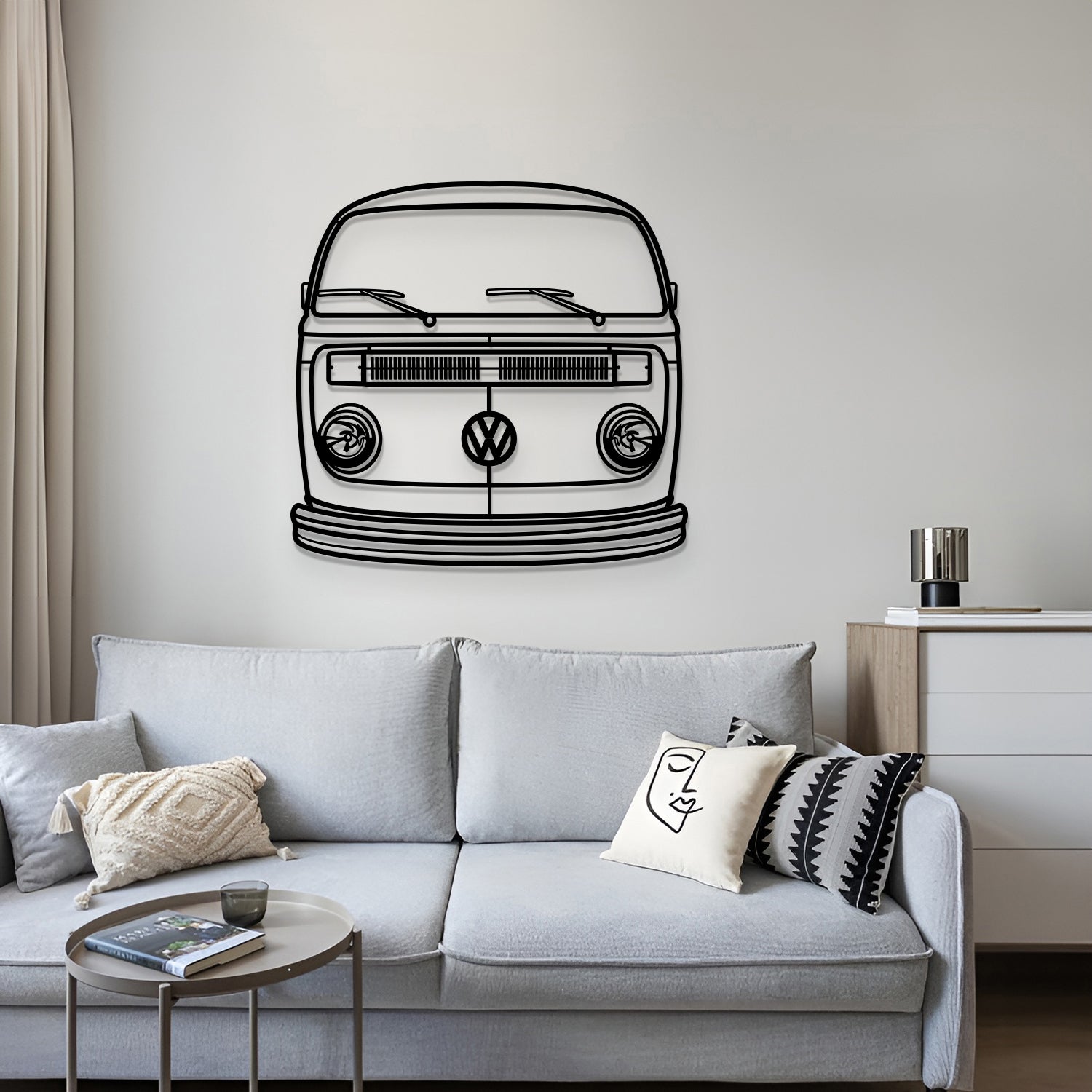 1978 Transporter Front View Metal Car Wall Art - MT1377