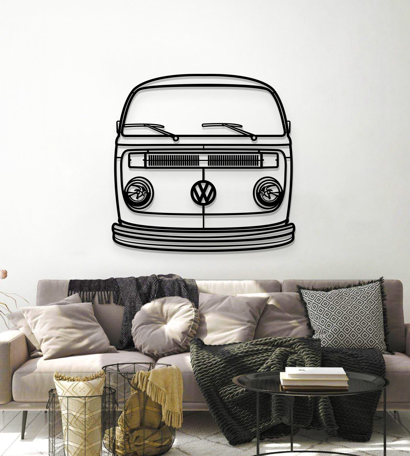 1978 Transporter Front View Metal Car Wall Art - MT1377