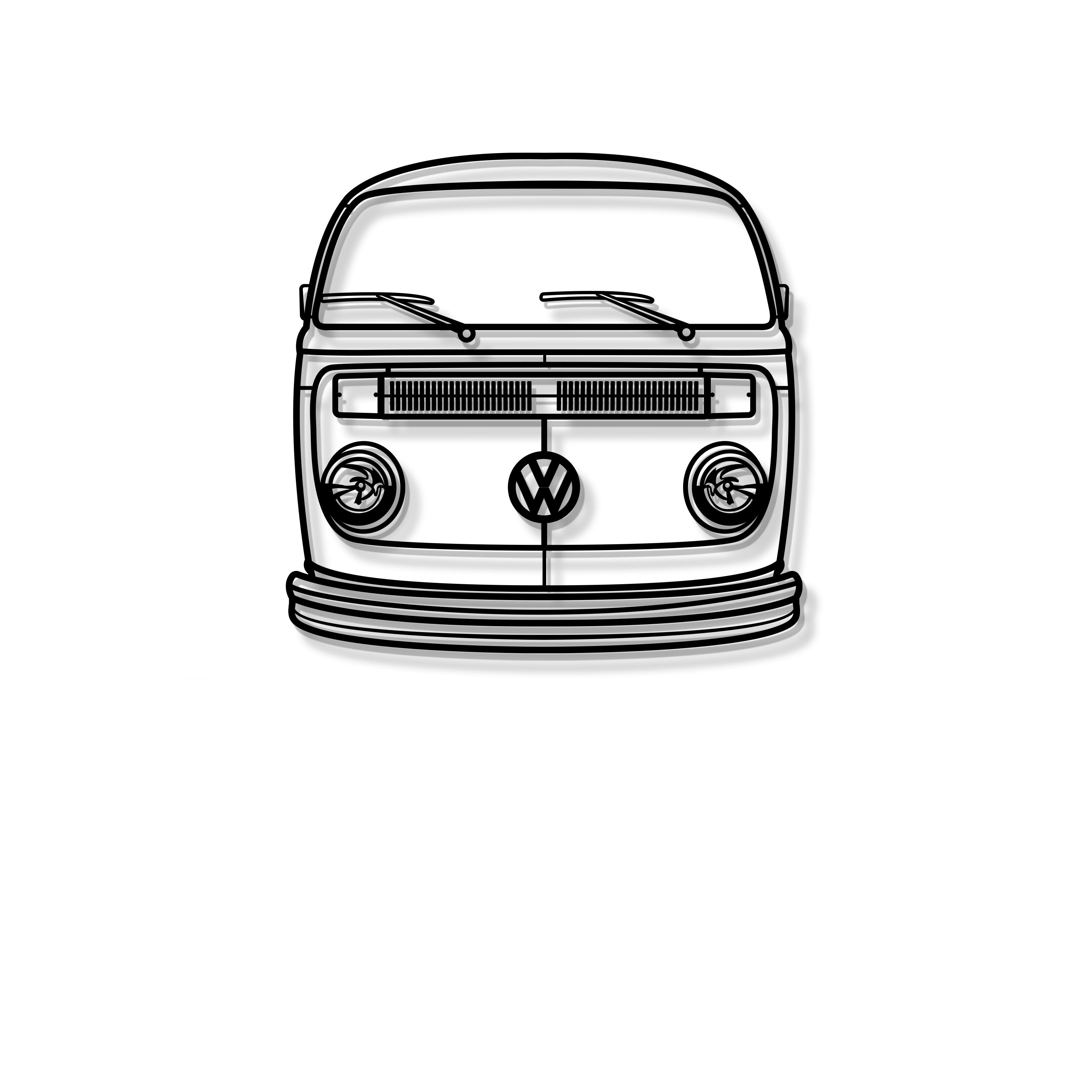 1978 Transporter Front View Metal Car Wall Art - MT1377