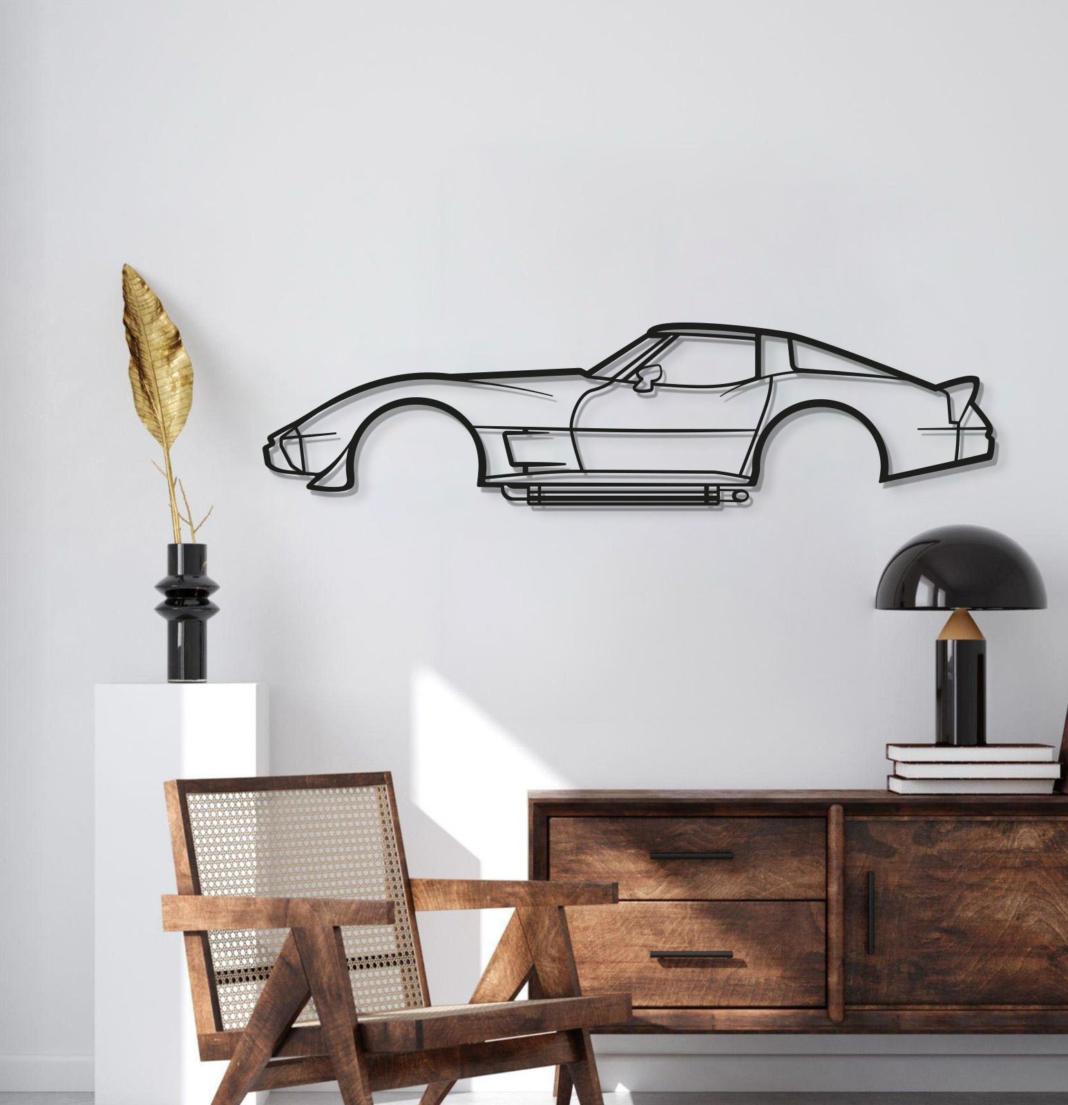 Corvette C3 (1979) laser-cut metal wall décor – vintage American performance car profile