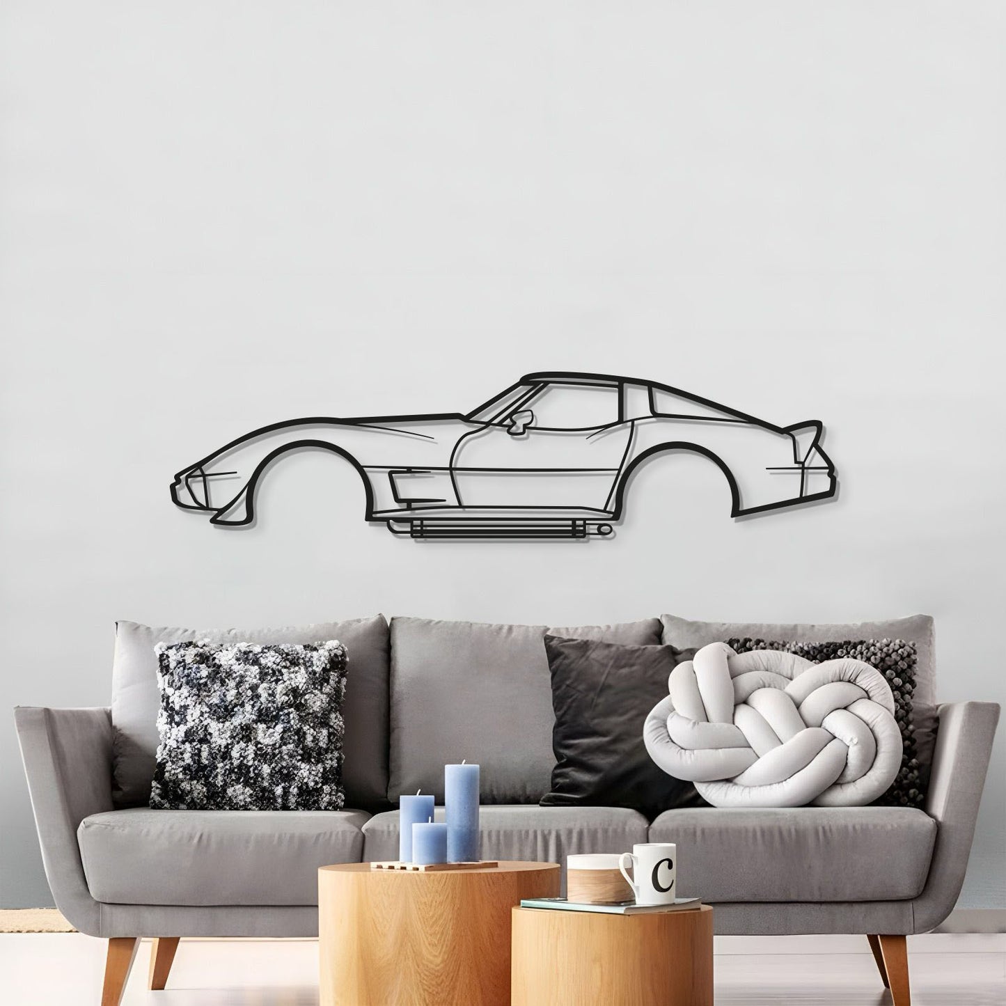 1979 Corvette metal silhouette wall hanging – sleek and timeless sports coupe design