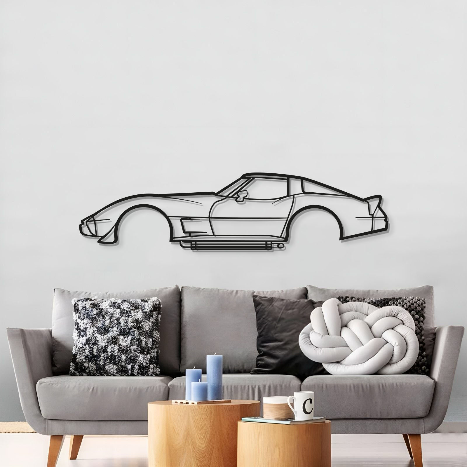 1979 Corvette metal silhouette wall hanging – sleek and timeless sports coupe design