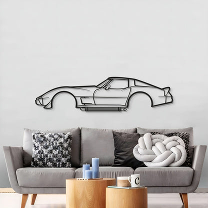 1979 Corvette metal silhouette wall hanging – sleek and timeless sports coupe design
