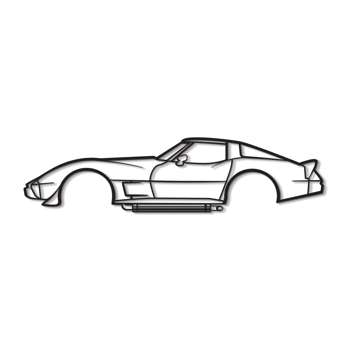 Minimalist 1979 Corvette sports car silhouette – ready-to-hang wall décor for garage or man cave