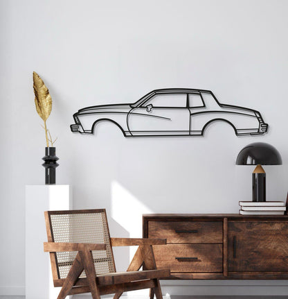Chevrolet Monte Carlo (1979) laser‑cut metal wall décor – timeless personal luxury car profile