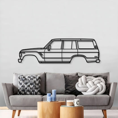 1980 Land Cruiser J60 SUV metal silhouette wall hanging – durable matte-finish steel