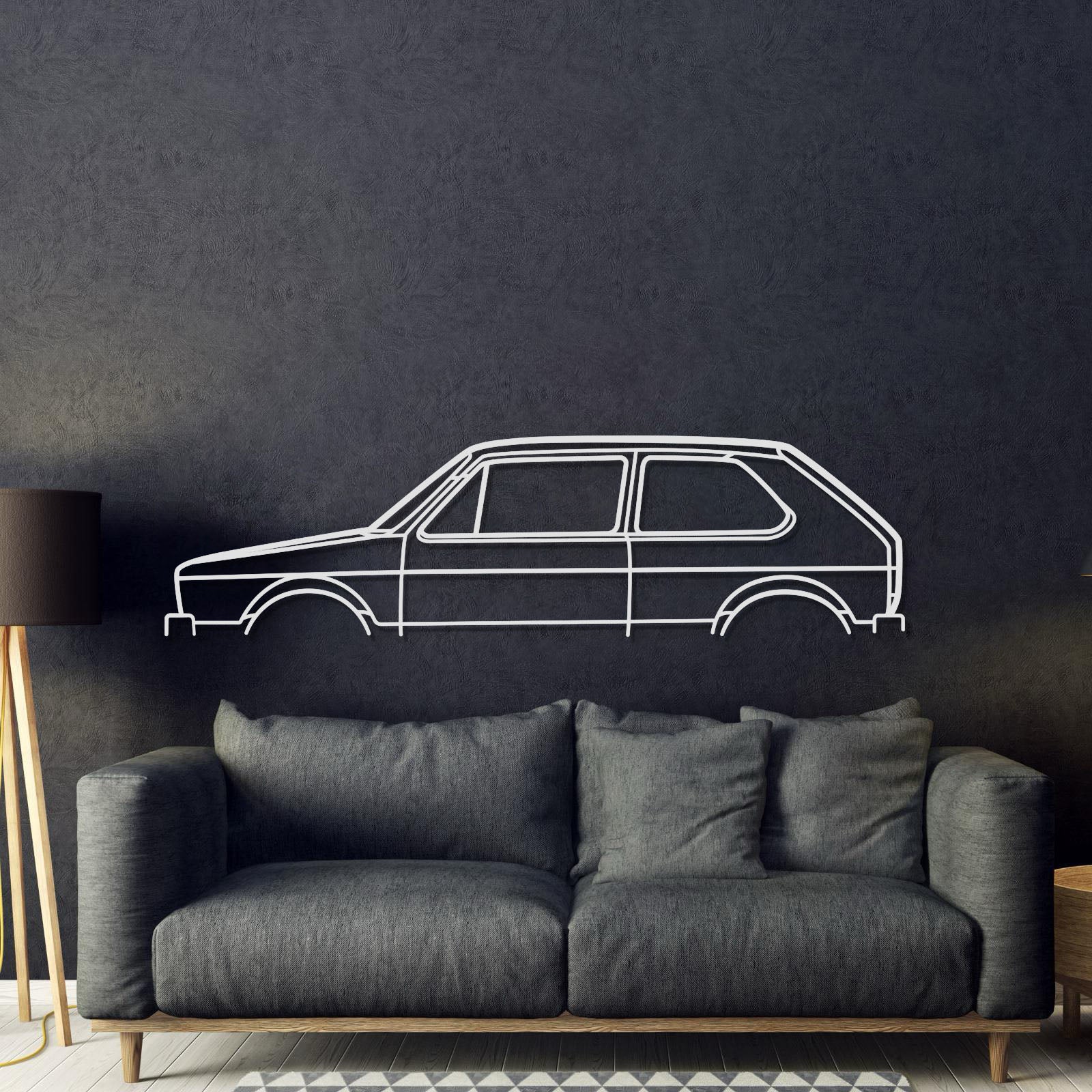 1980 Golf MK1 Classic Metal Car Wall Art - MT0189