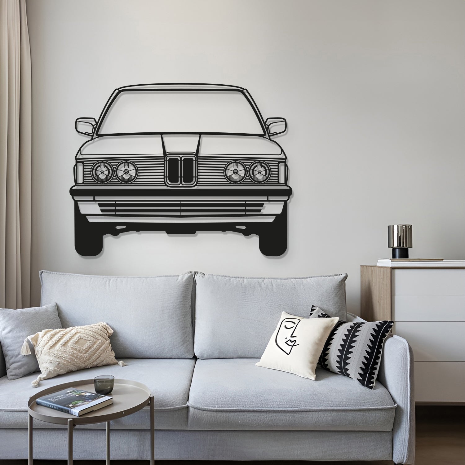 1982 323I Front View Metal Car Wall Art - MT1324