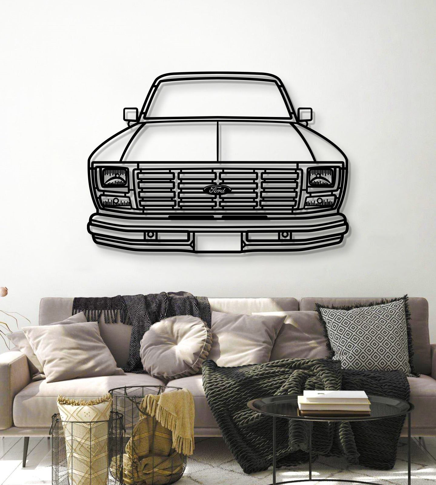 1983 Bronco Front View Metal Car Wall Art - MT1346