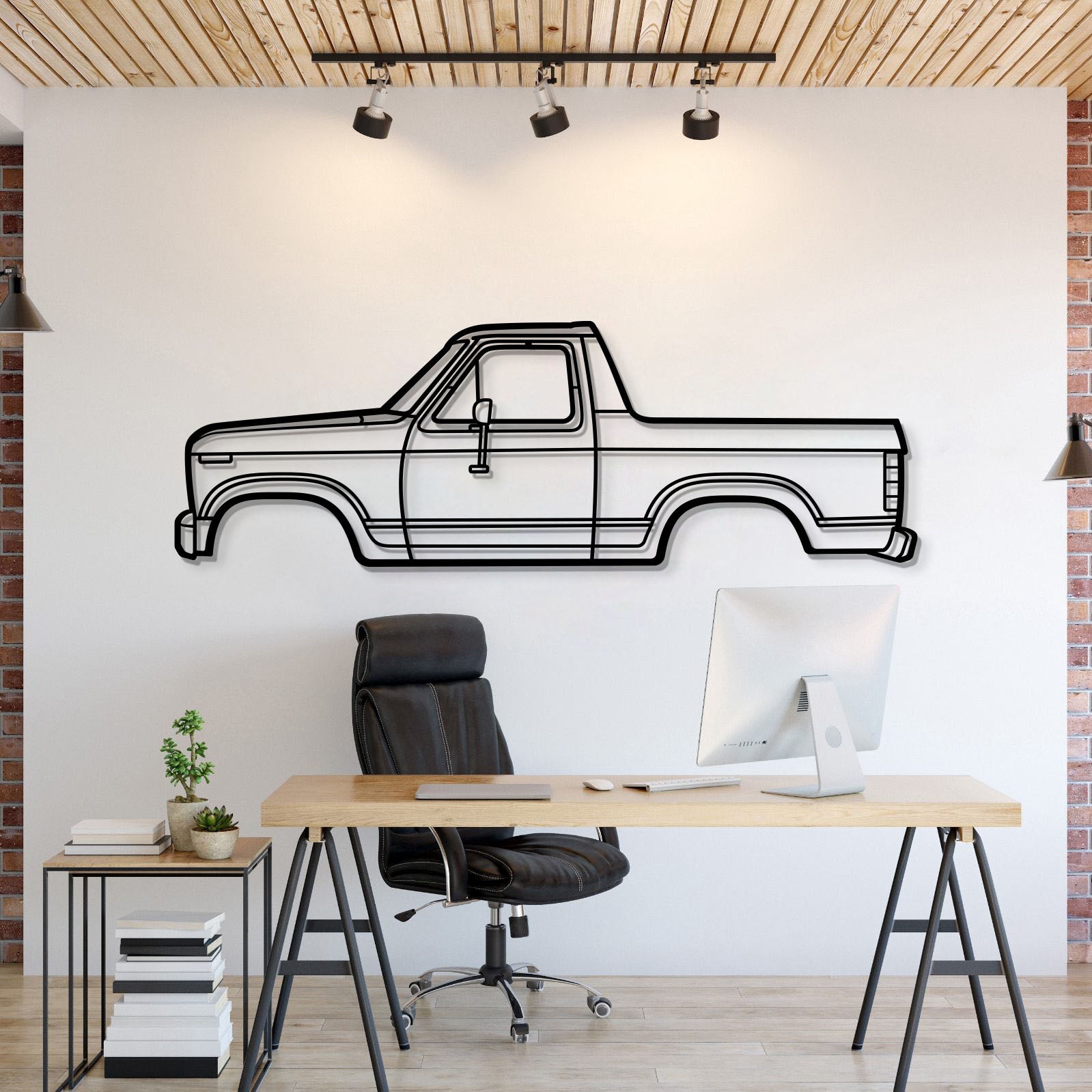 1983 Bronco Pickup Metal Car Wall Art - MT0197