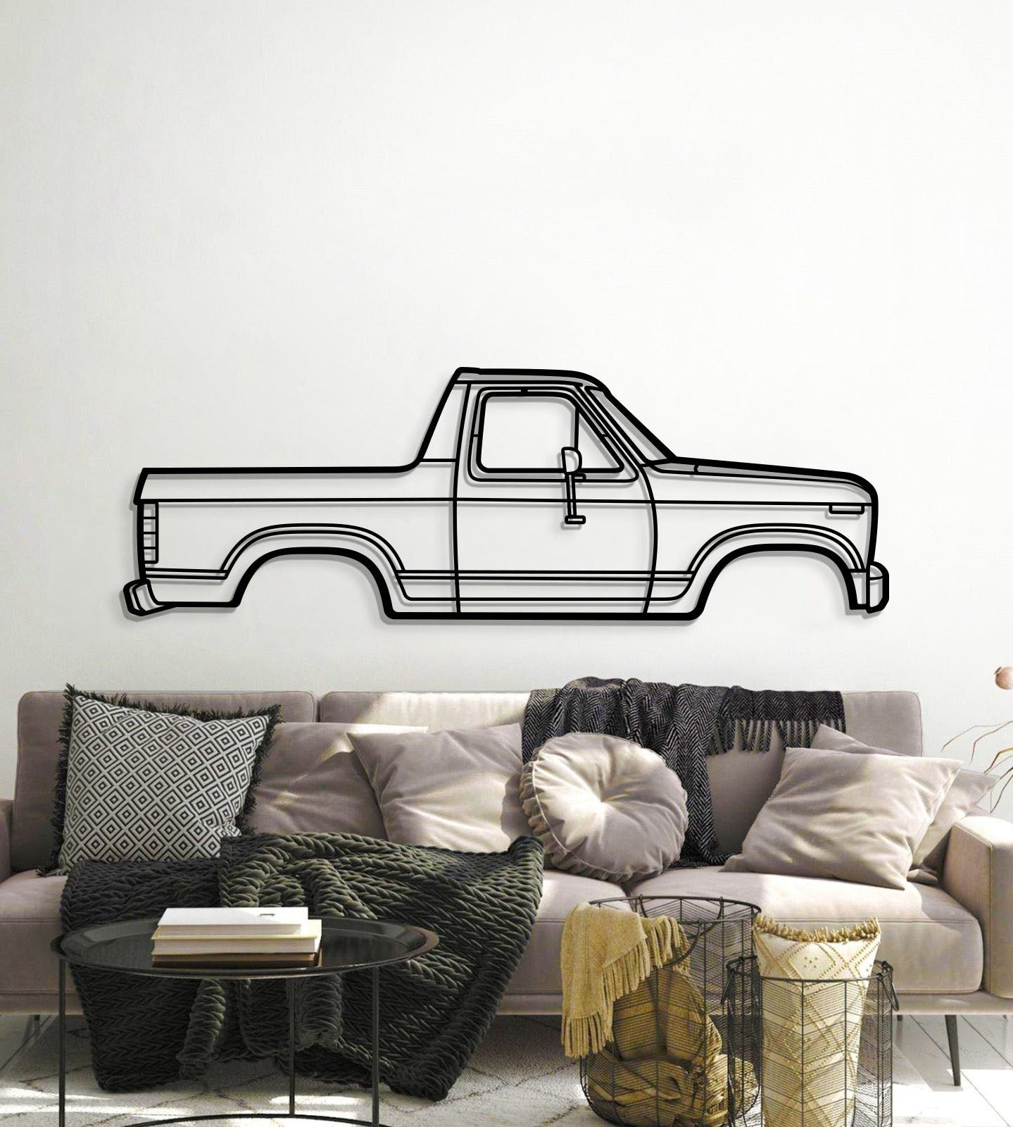 1983 Bronco Pickup Metal Car Wall Art - MT0197