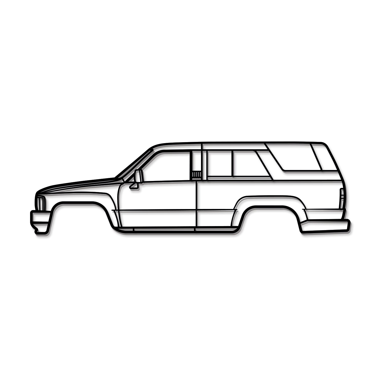 1984 Toyota 4Runner N60 metal wall art – powder‑coated steel with subtle three‑dimensional effect