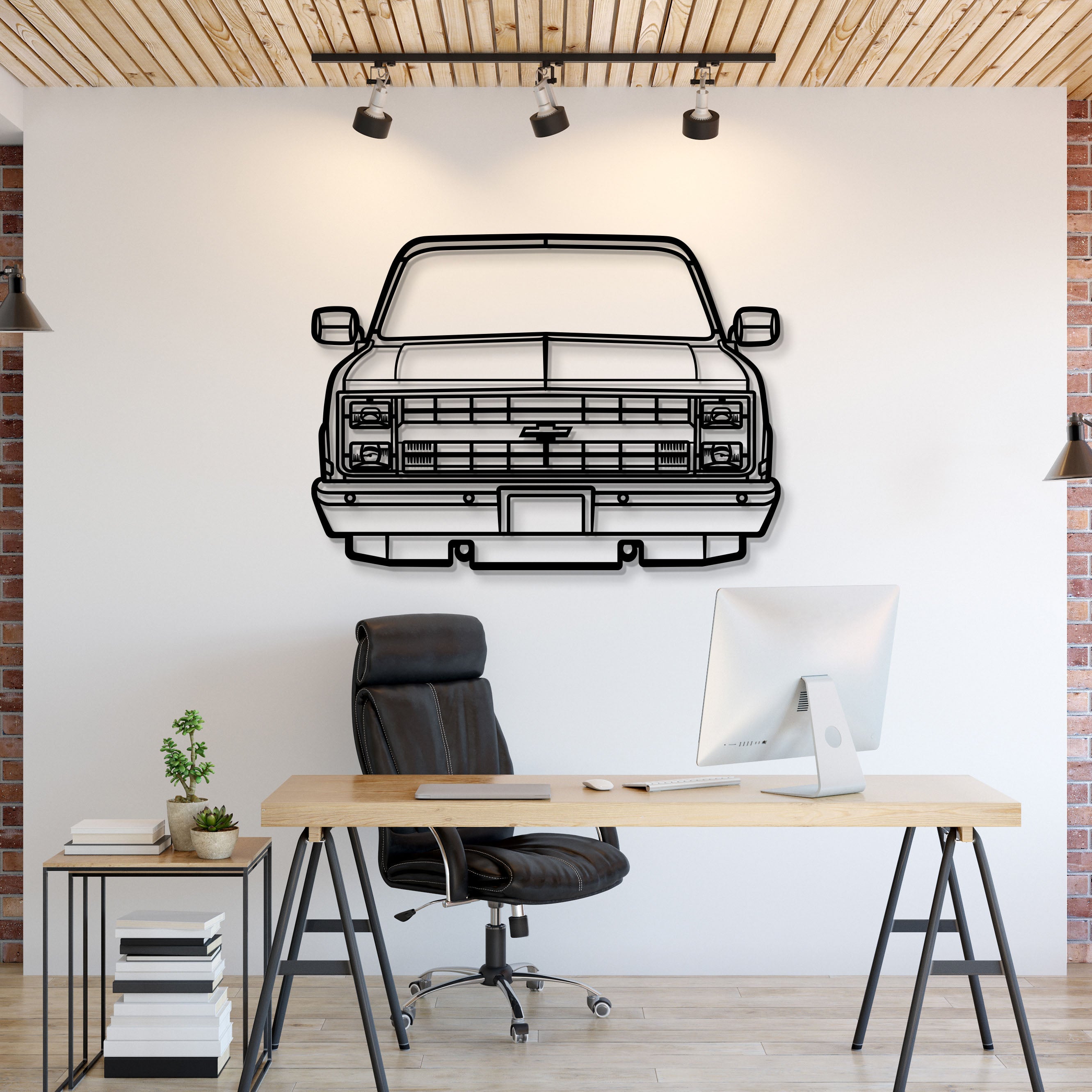 1985 K10 Front View Metal Car Wall Art - MT1332