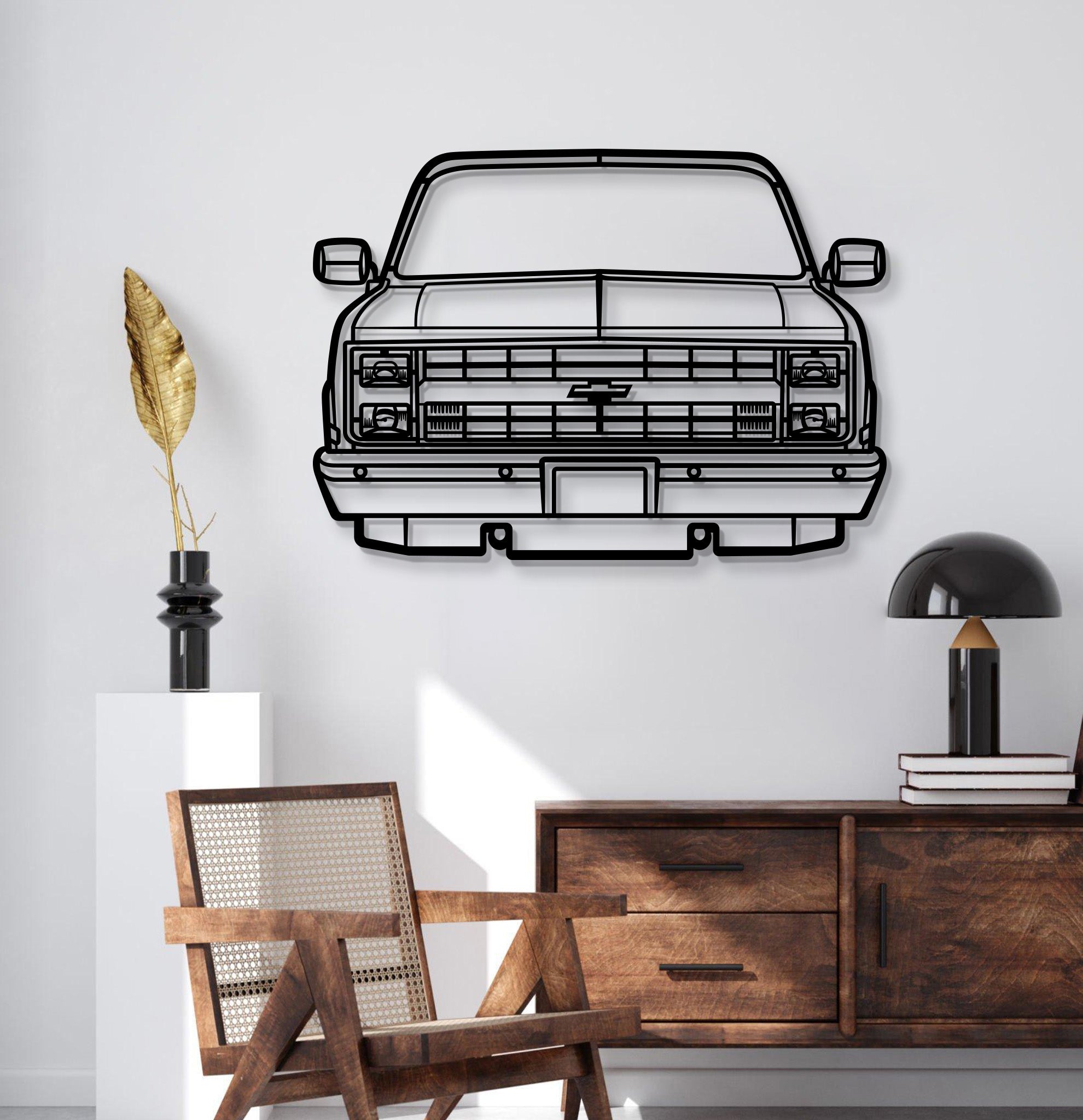 1985 K10 Front View Metal Car Wall Art - MT1332