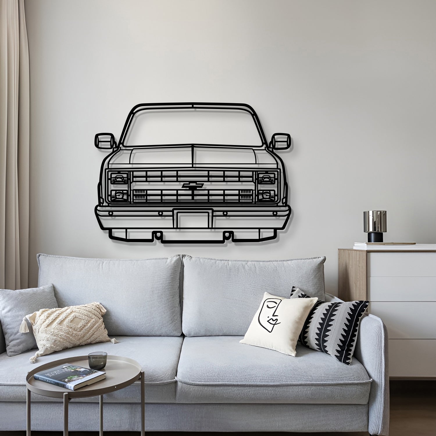 1985 K10 Front View Metal Car Wall Art - MT1332