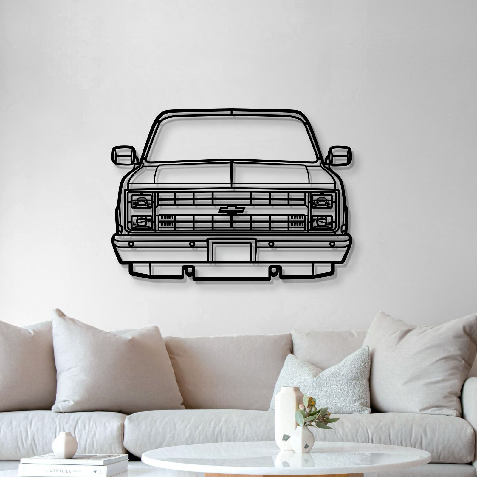 1985 K10 Front View Metal Car Wall Art - MT1332