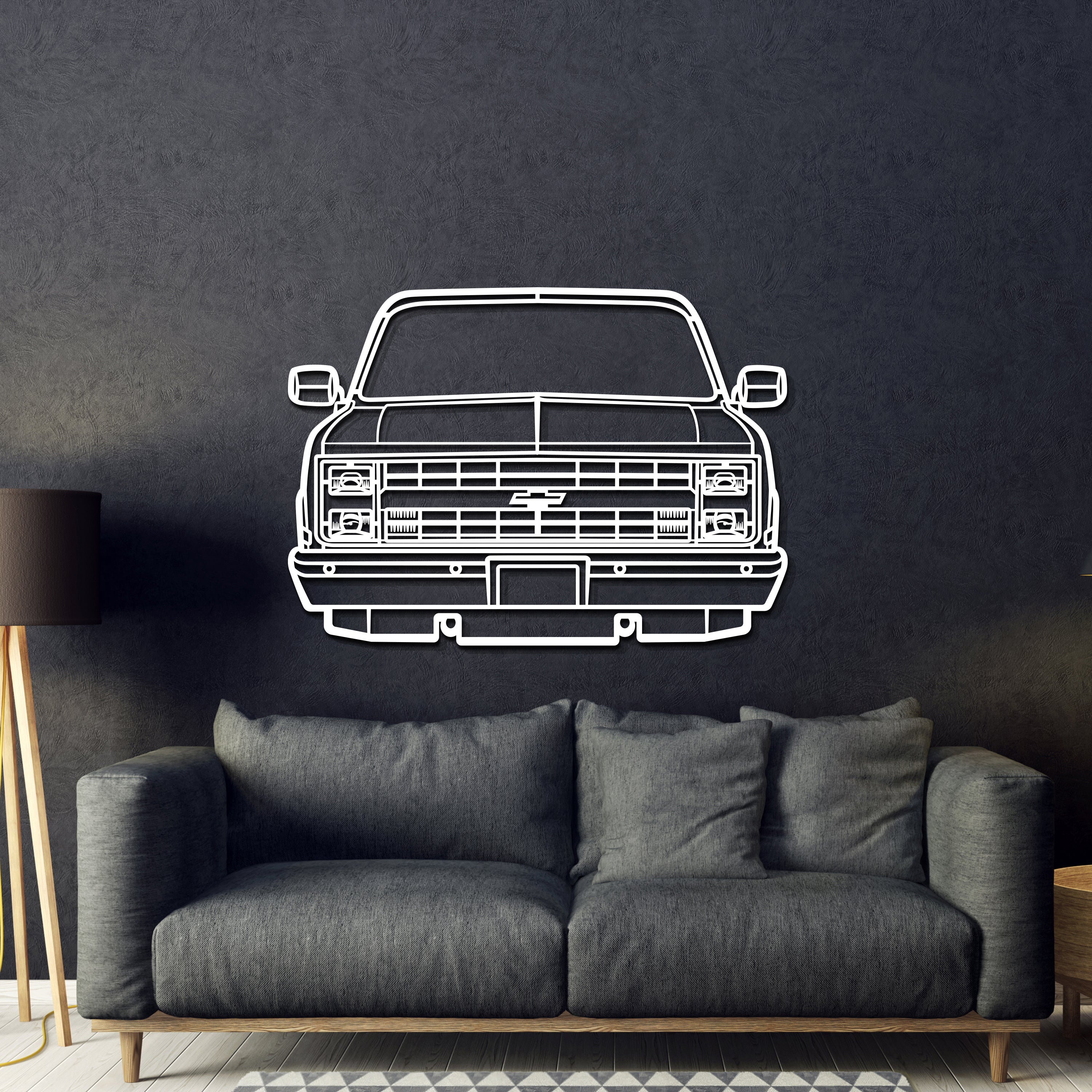 1985 K10 Front View Metal Car Wall Art - MT1332