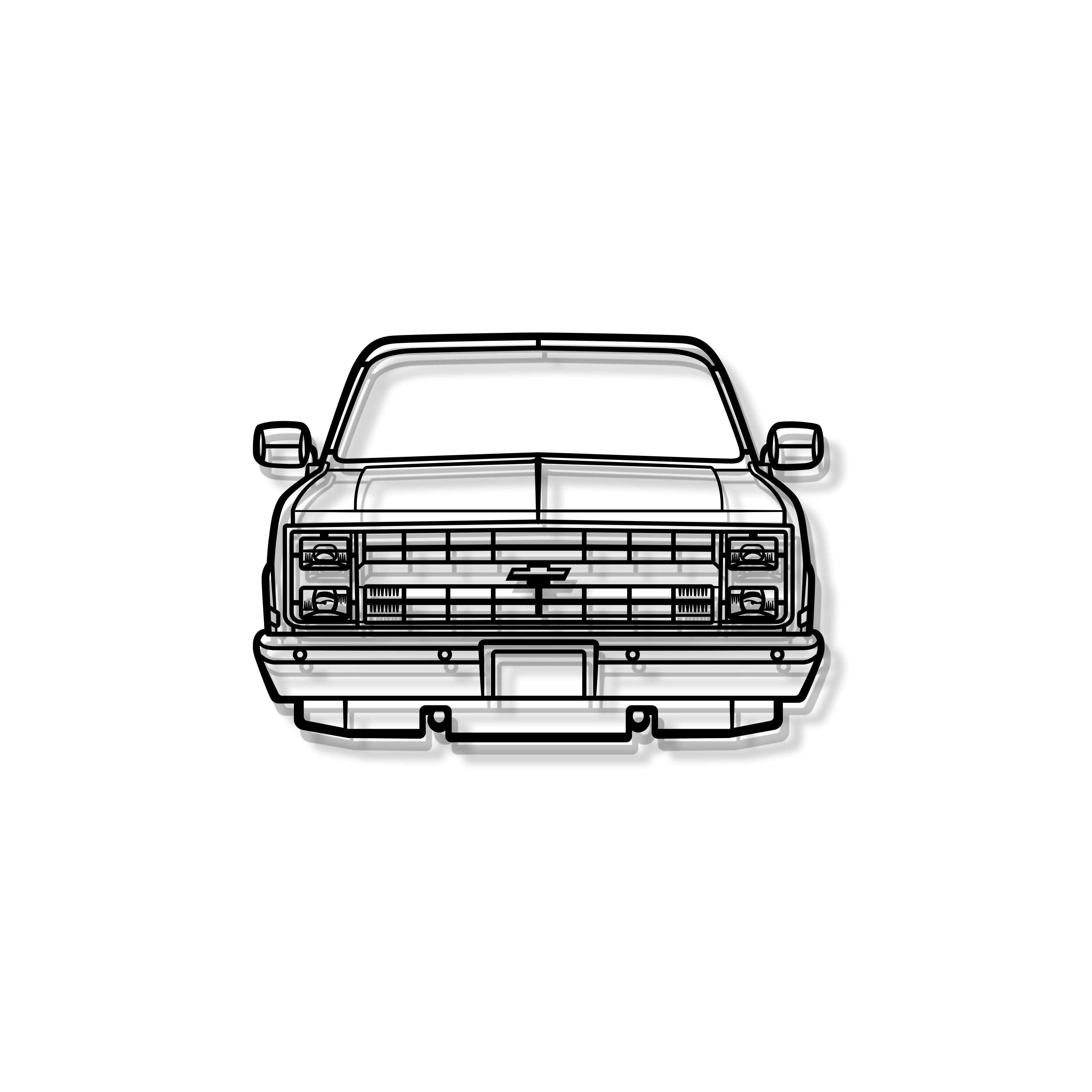 1985 K10 Front View Metal Car Wall Art - MT1332