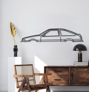 1985 Toyota Corolla AE86 Classic Hatchback Silhouette Wall Decor Powder Coated Matte Steel