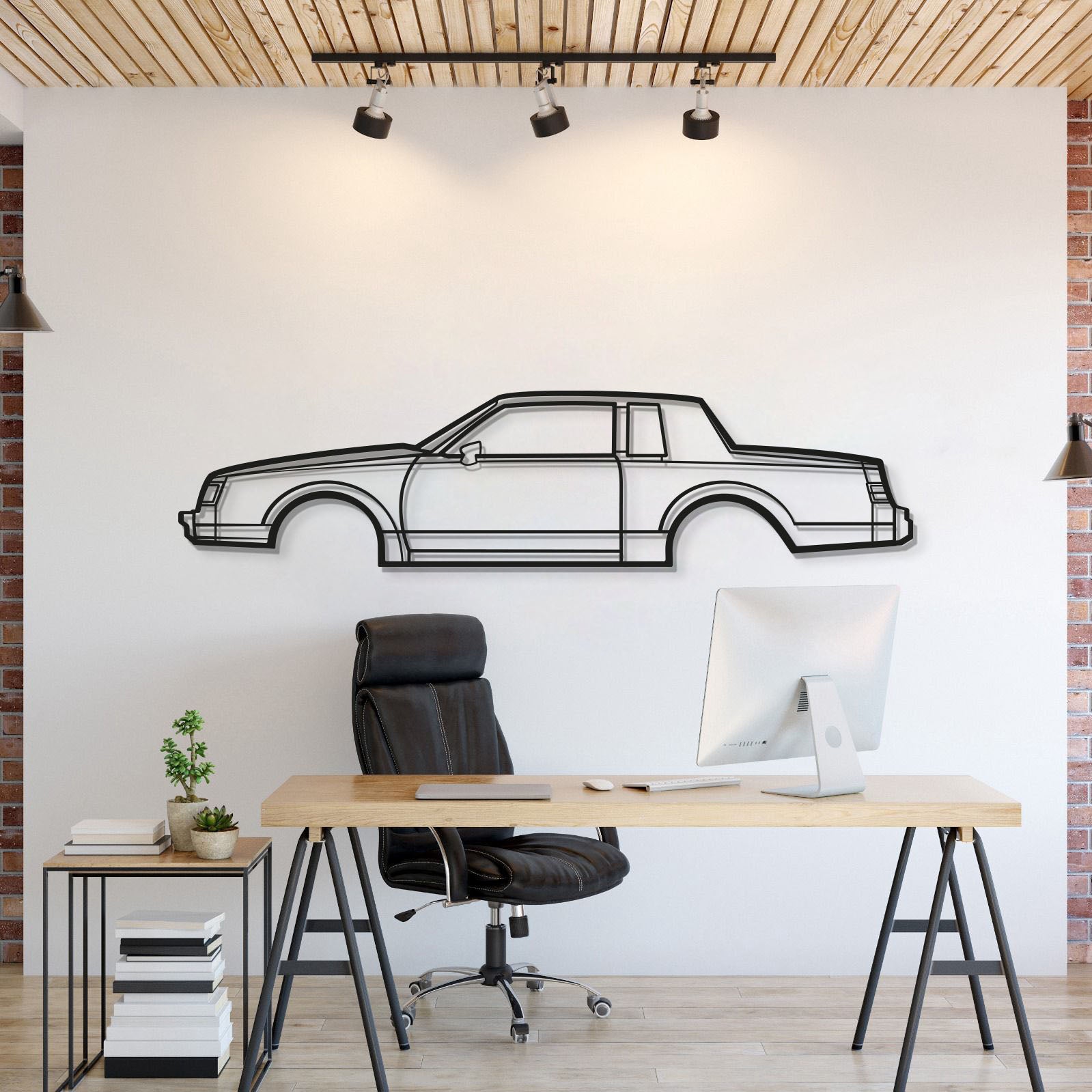1986 Buick Regal Coupe metal car wall art – classic 1980s luxury coupe silhouette