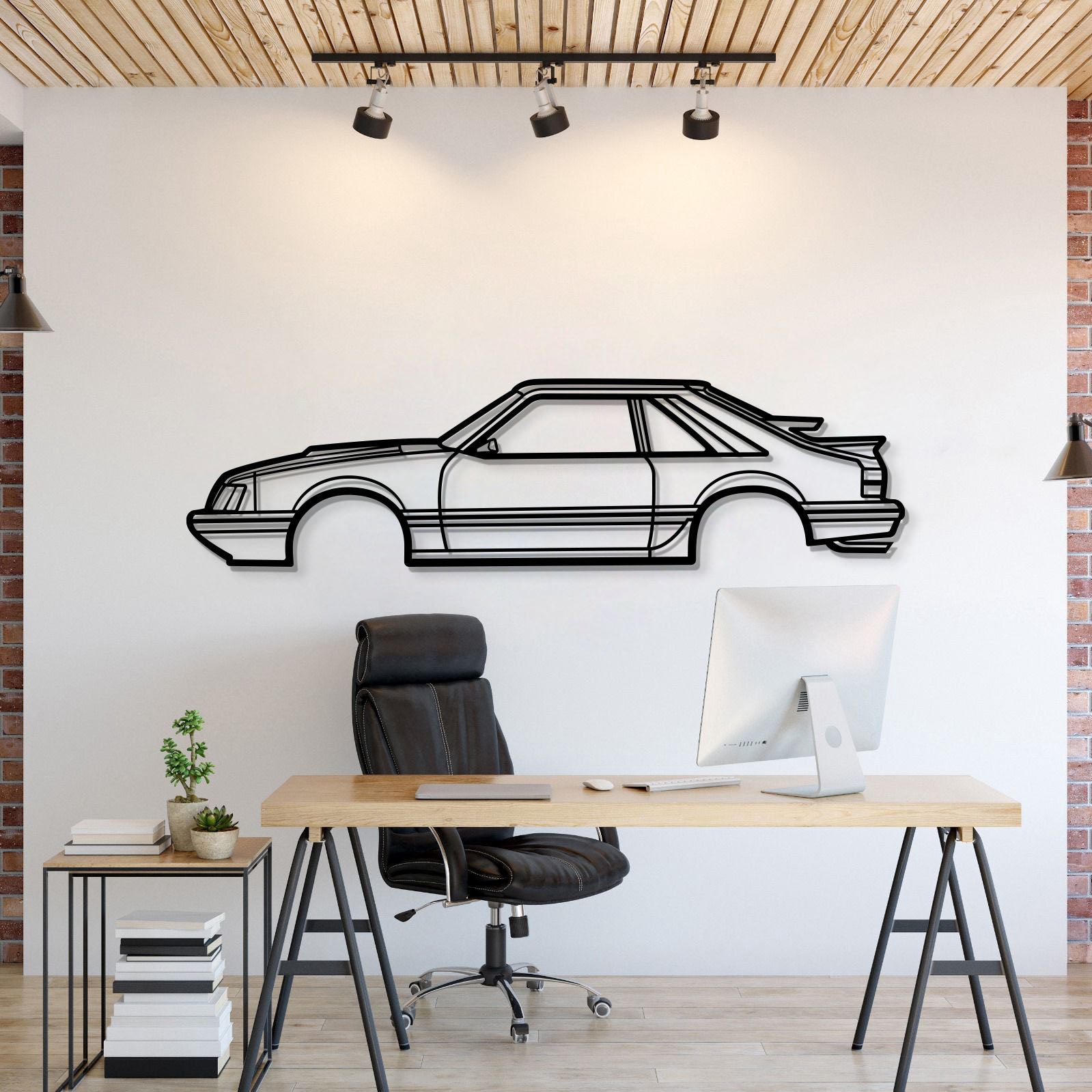 1986 Ford Mustang SVO Metal Car Wall Art - MT0207