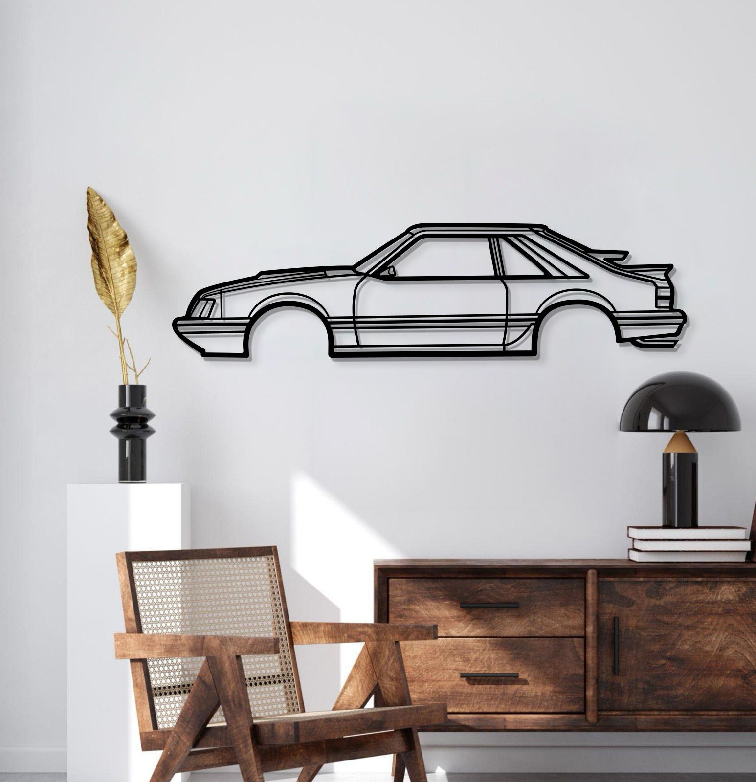 1986 Ford Mustang SVO Metal Car Wall Art - MT0207