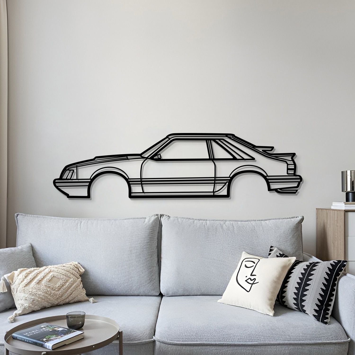 1986 Ford Mustang SVO Metal Car Wall Art - MT0207