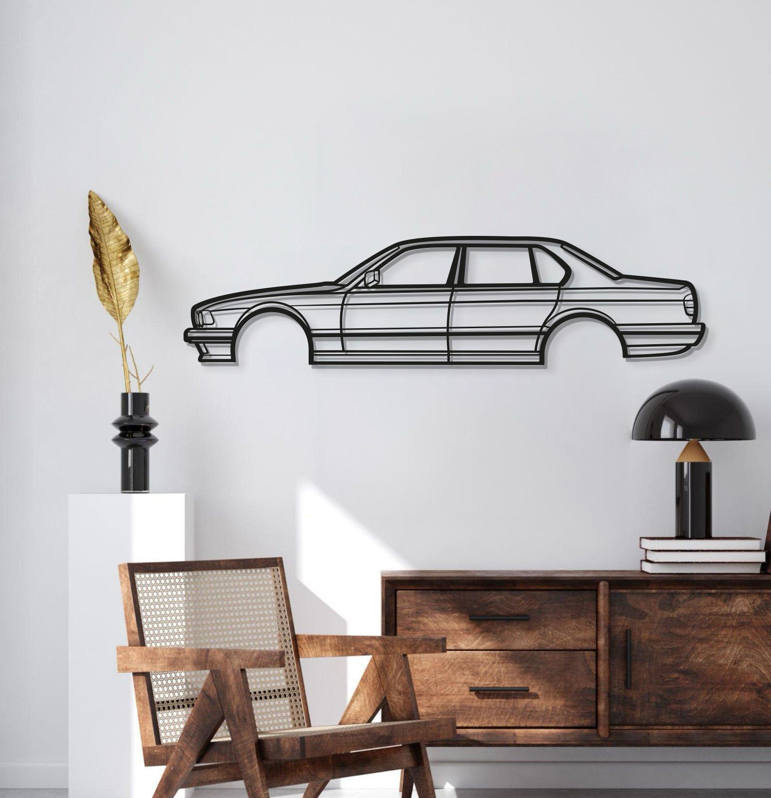 1987 E32 Metal Car Wall Art - MT0212