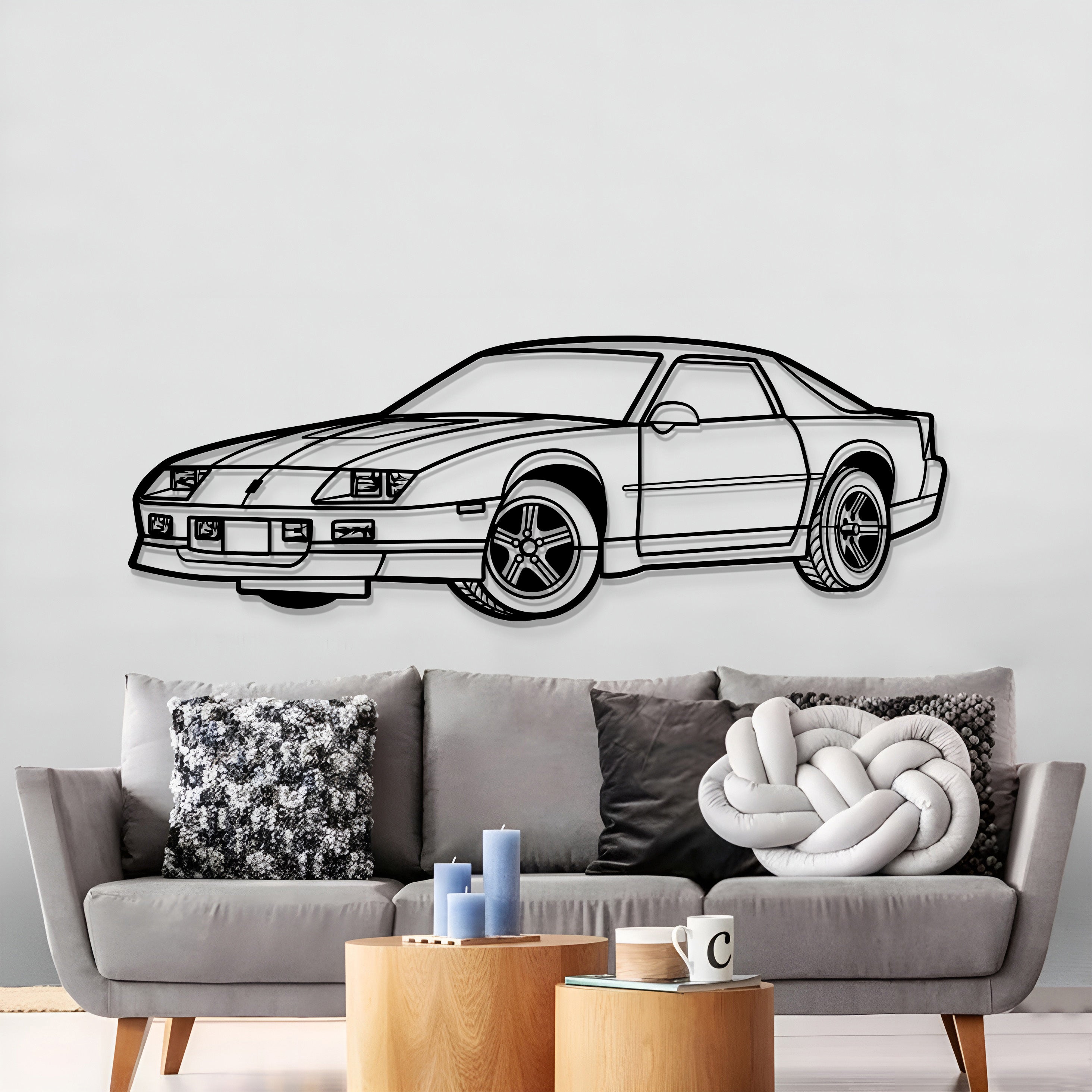 1988 Camaro IROC-Z Perspective Metal Car Wall Art - MT1304