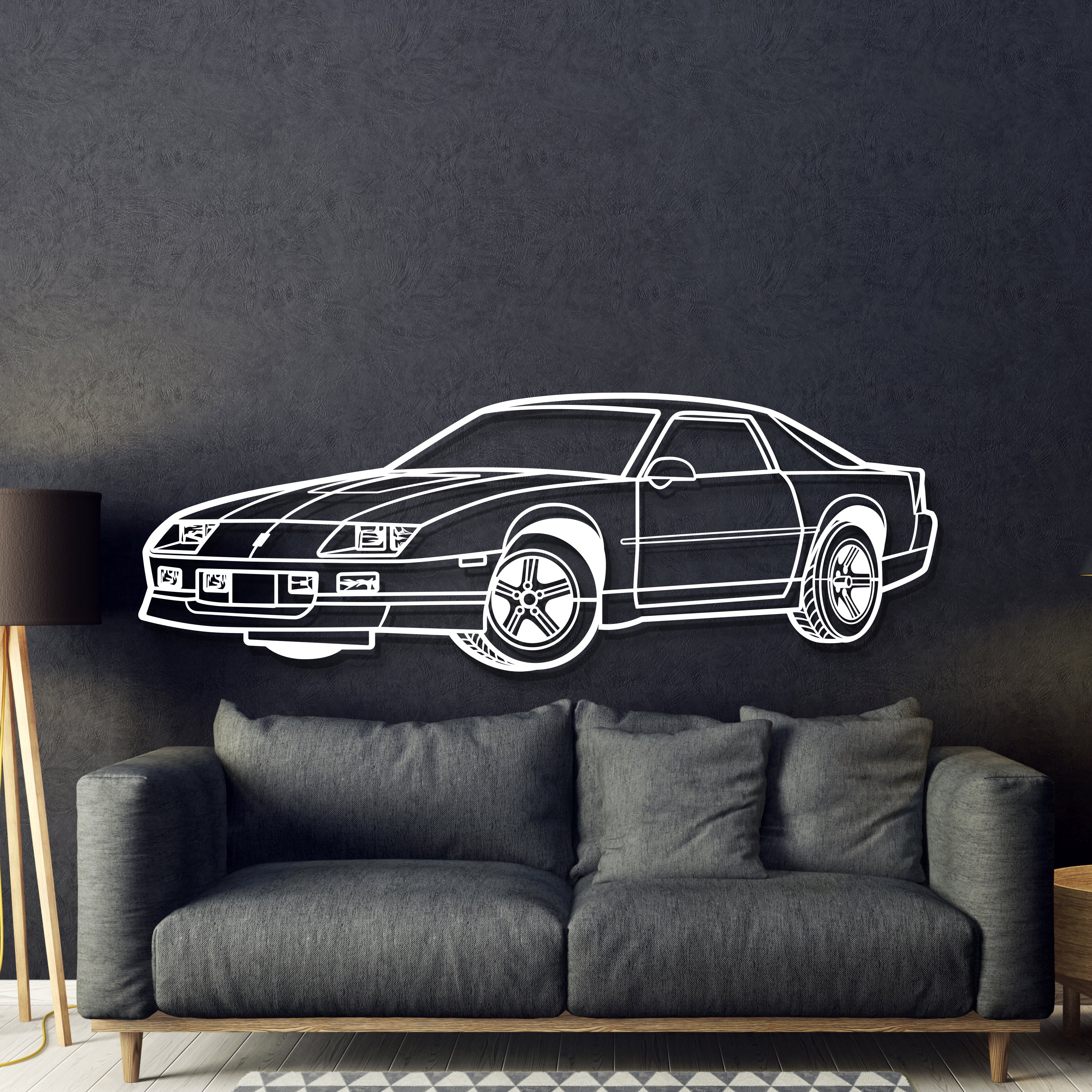 1988 Camaro IROC-Z Perspective Metal Car Wall Art - MT1304