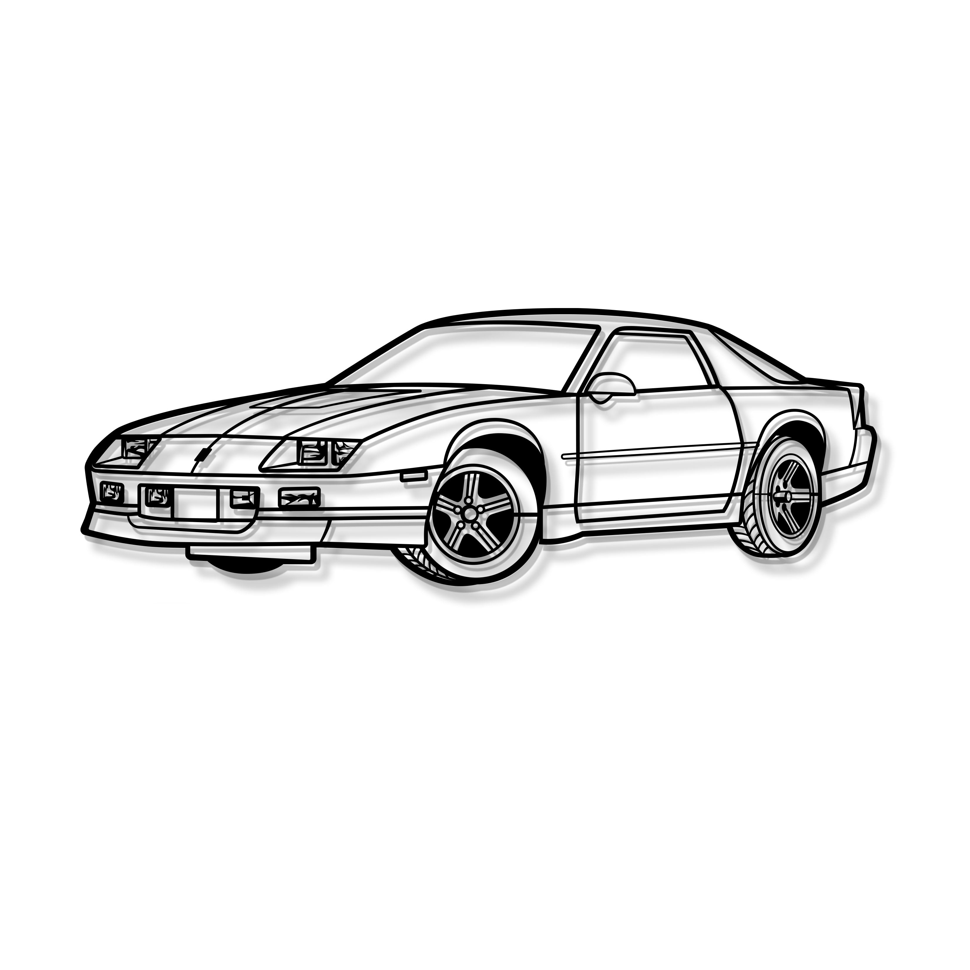 1988 Camaro IROC-Z Perspective Metal Car Wall Art - MT1304