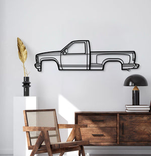 Chevy K1500 Silverado (1988) laser‑cut metal wall décor – rugged truck profile