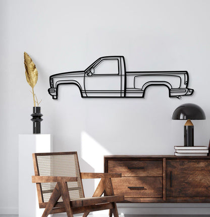 Chevy K1500 Silverado (1988) laser‑cut metal wall décor – rugged truck profile