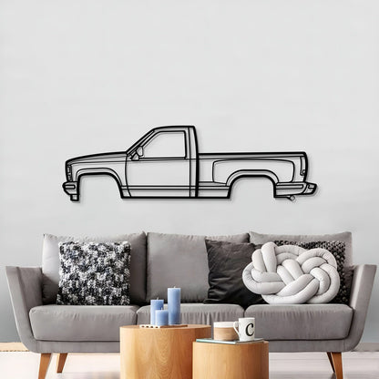 1988 Silverado K1500 pickup truck metal wall art – durable steel layer with matte finish