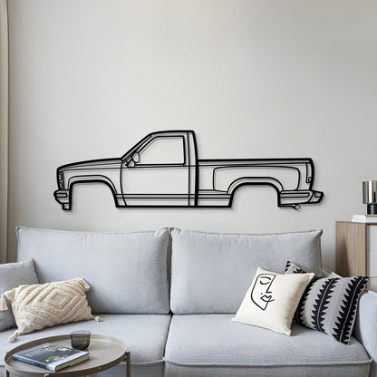 Chevrolet Silverado K1500 1988 metal silhouette wall hanging – collector edition truck art