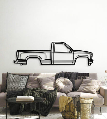 1988 K1500 Silverado metal car wall sculpture – rugged pickup design for garage or man cave