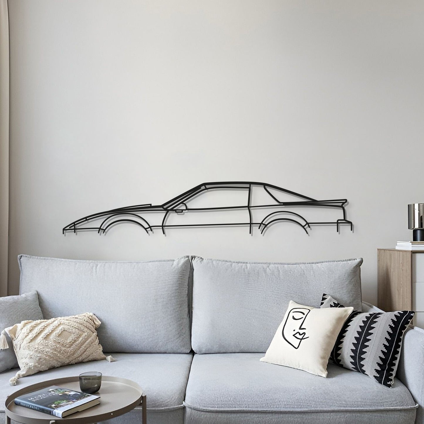 Modern 1988 Ford Firebird Classic Wall Hanging In Textured Black Steel