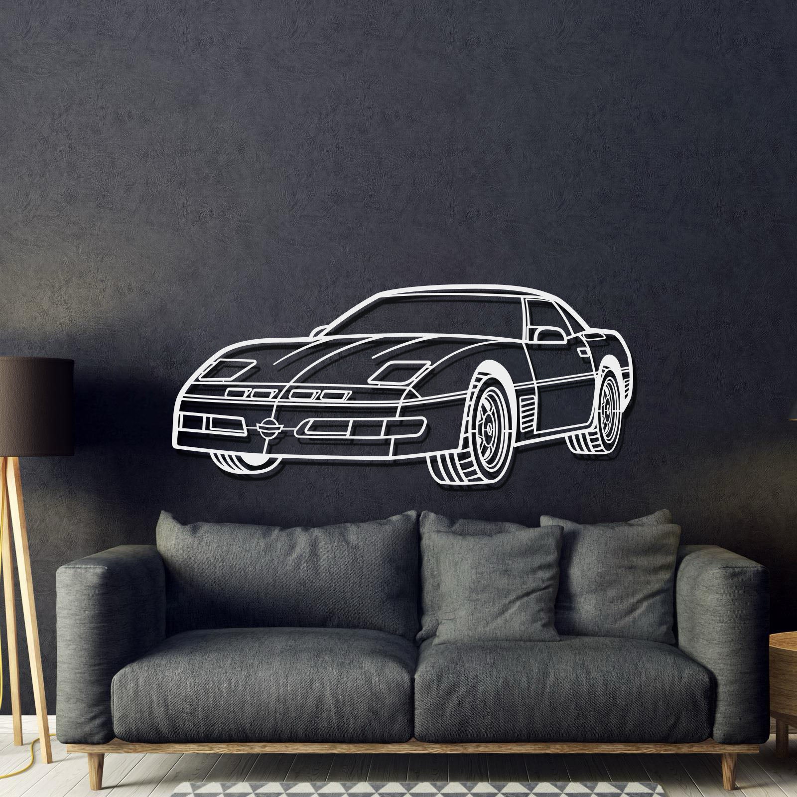 1989 Corvette Callaway Convertible Perspective Metal Car Wall Art - MT1150