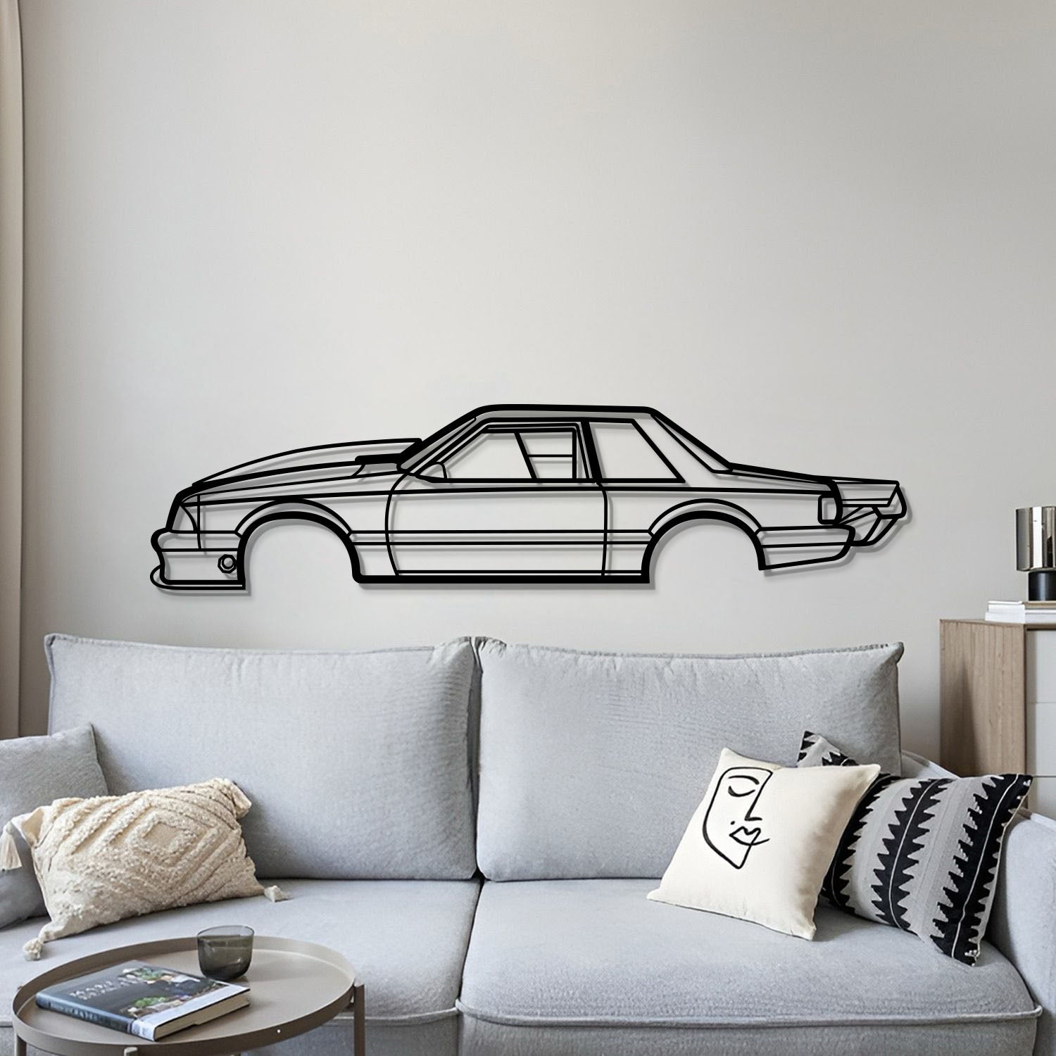 1989 Mustang Foxbody Drag Version Metal Car Wall Art - MT0224