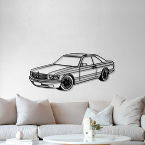 1989 W126 SEC Perspective Metal Car Wall Art - MT0452