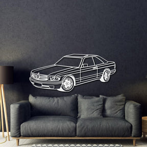 1989 W126 SEC Perspective Metal Car Wall Art - MT0452