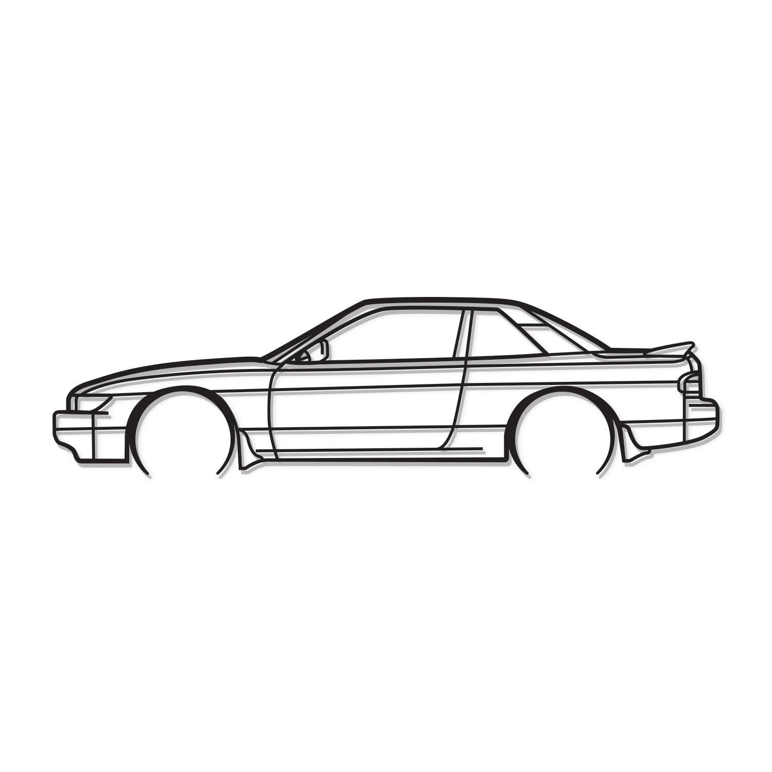 1990 Silvia S13 Detailed Metal Car Wall Art - MT0232