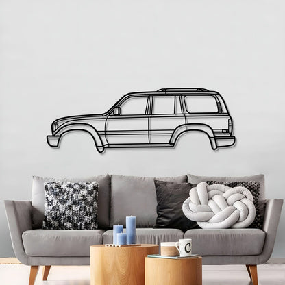 Toyota Land Cruiser J80 1990 metal wall sculpture – minimalist SUV profile for adventure lovers